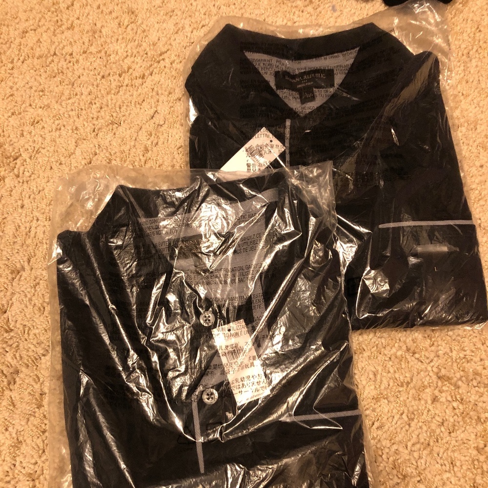 Men’s black Banana republic factory dress polo lot size L